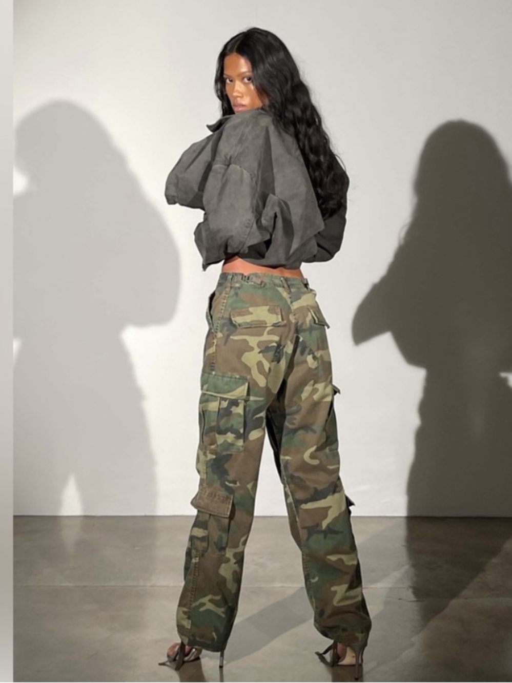 Local European CAMO DISTRESSED CARGO PANT XS/S